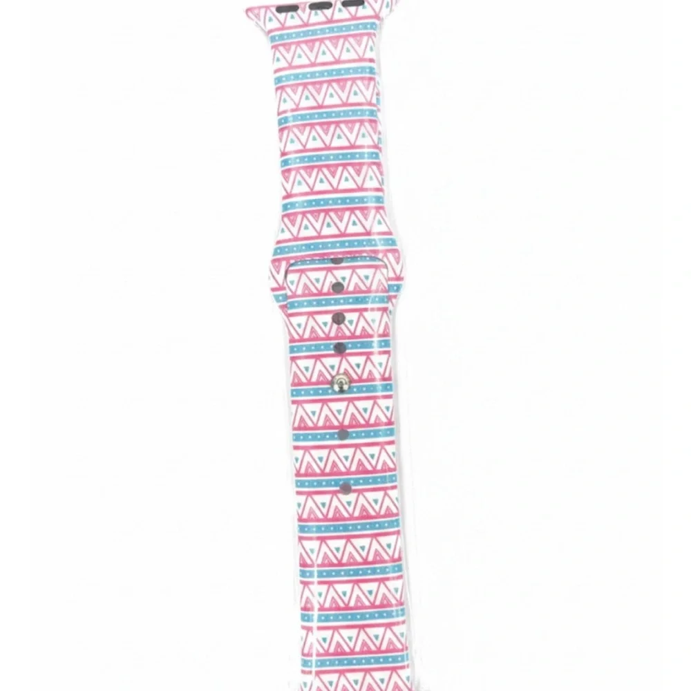 NWT Pink Chevron Patterned Smart Watch Band 42/44/45 Apple Friendly